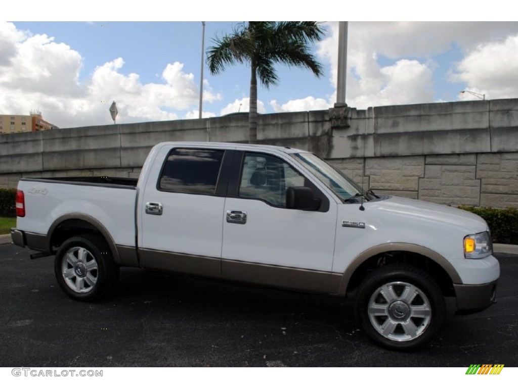 2006 F150 Lariat SuperCrew 4x4 - Oxford White / Tan photo #9