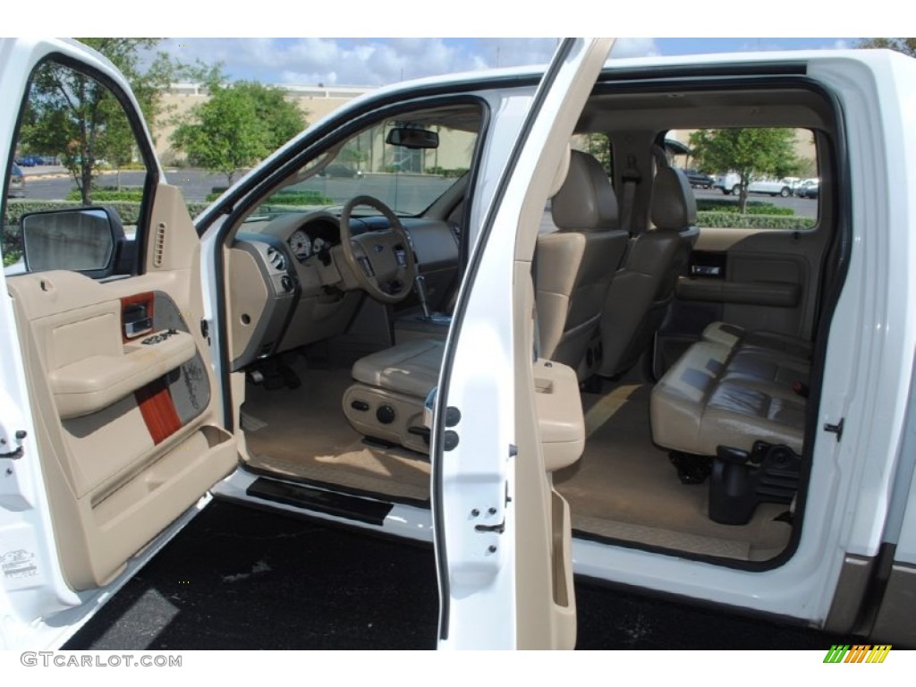 2006 F150 Lariat SuperCrew 4x4 - Oxford White / Tan photo #23