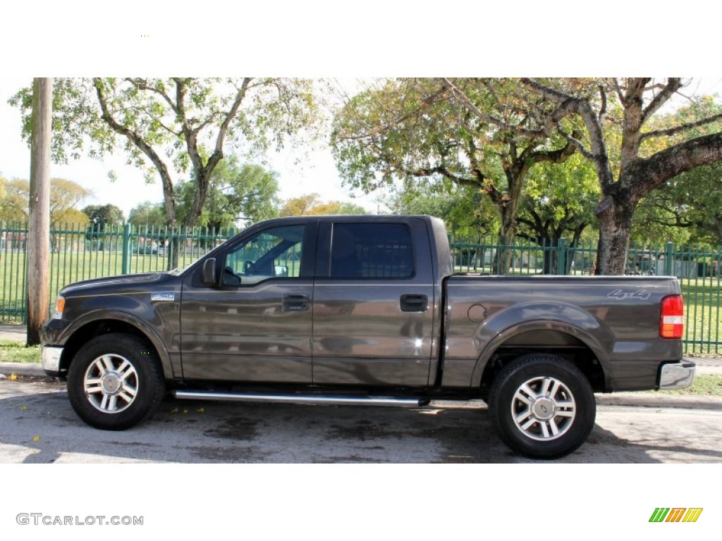 2005 F150 Lariat SuperCrew 4x4 - Dark Stone Metallic / Black photo #3