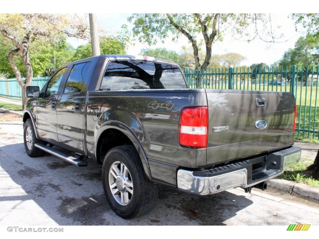 2005 F150 Lariat SuperCrew 4x4 - Dark Stone Metallic / Black photo #6