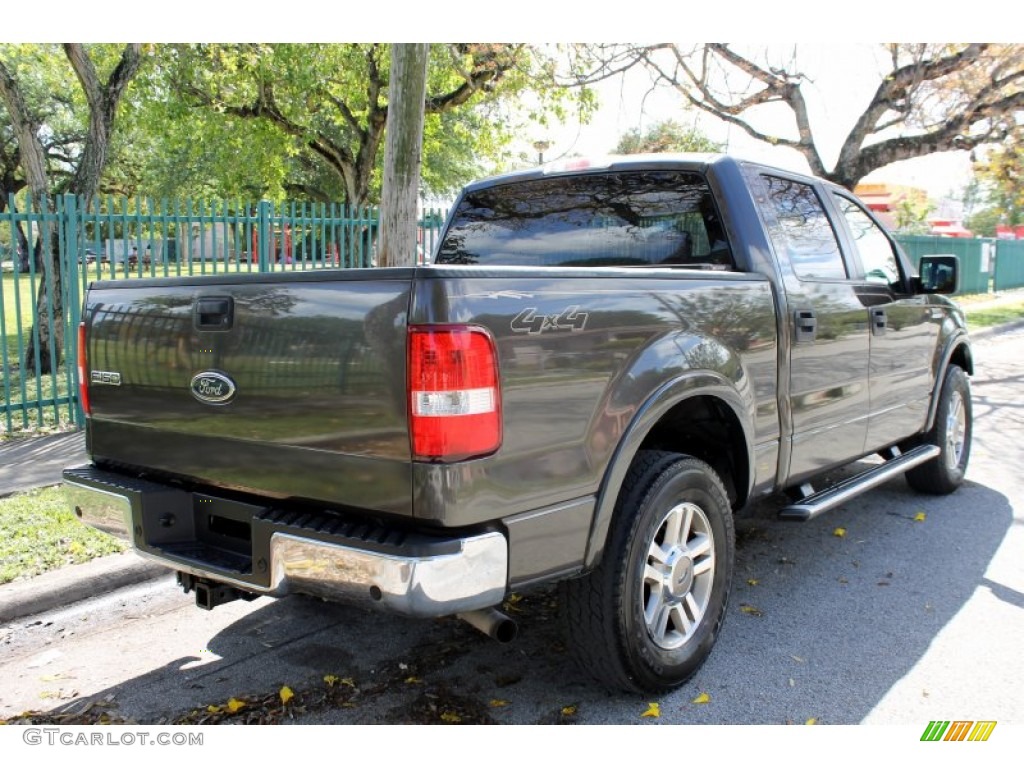 2005 F150 Lariat SuperCrew 4x4 - Dark Stone Metallic / Black photo #7