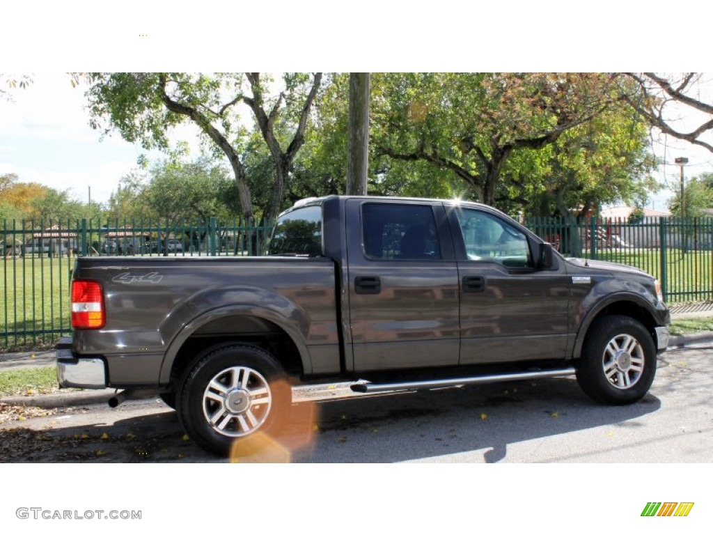 2005 F150 Lariat SuperCrew 4x4 - Dark Stone Metallic / Black photo #8