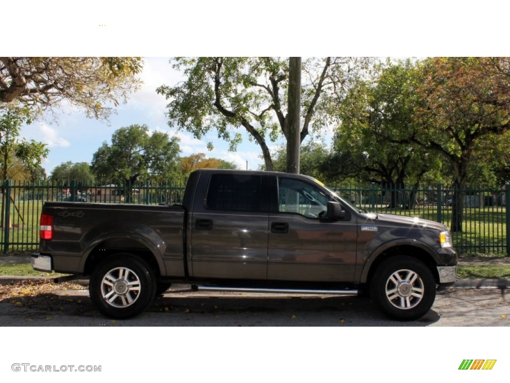 2005 F150 Lariat SuperCrew 4x4 - Dark Stone Metallic / Black photo #9