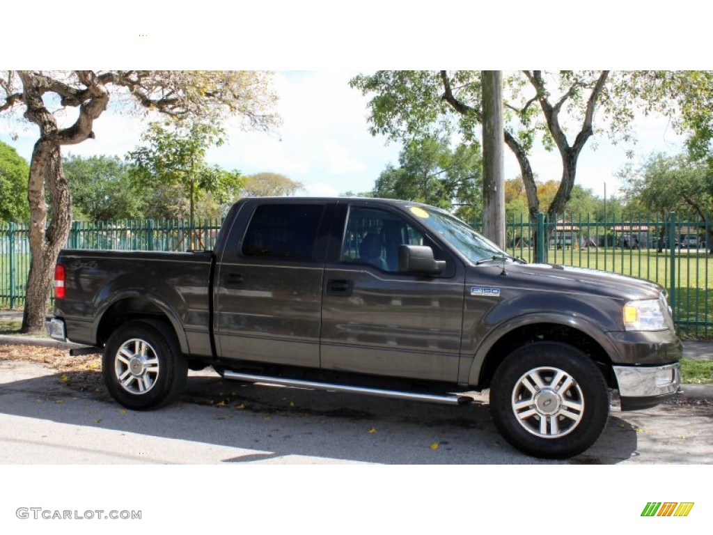 2005 F150 Lariat SuperCrew 4x4 - Dark Stone Metallic / Black photo #10