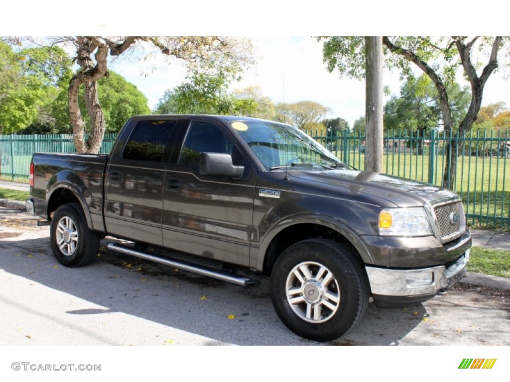 2005 F150 Lariat SuperCrew 4x4 - Dark Stone Metallic / Black photo #11