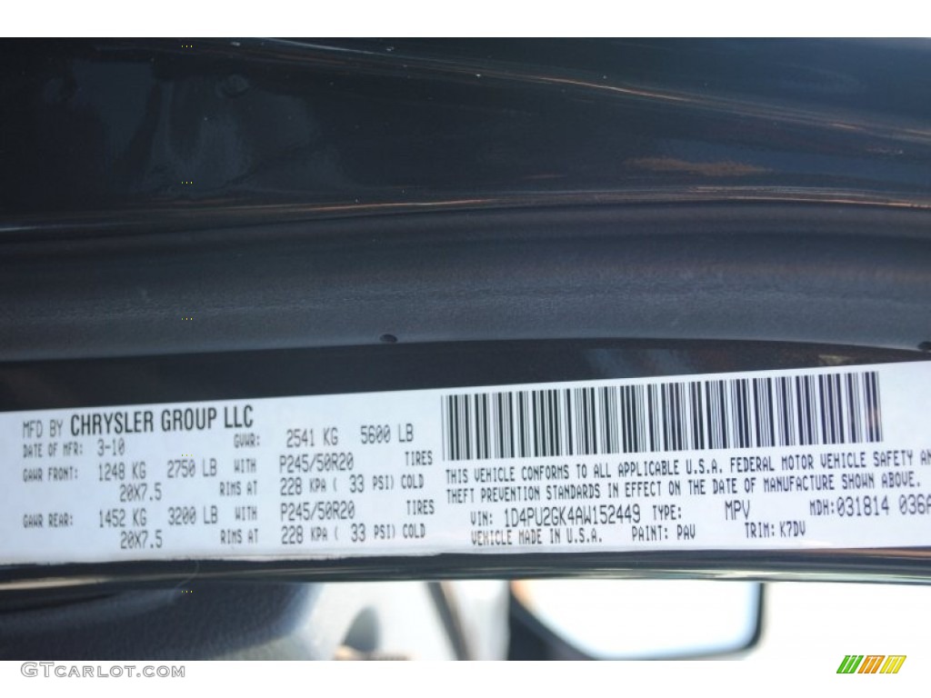 2010 Dodge Nitro SE 4x4 Color Code Photos