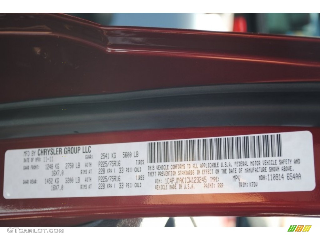 2012 Liberty Color Code PRP for Deep Cherry Red Crystal Pearl Photo #62577655
