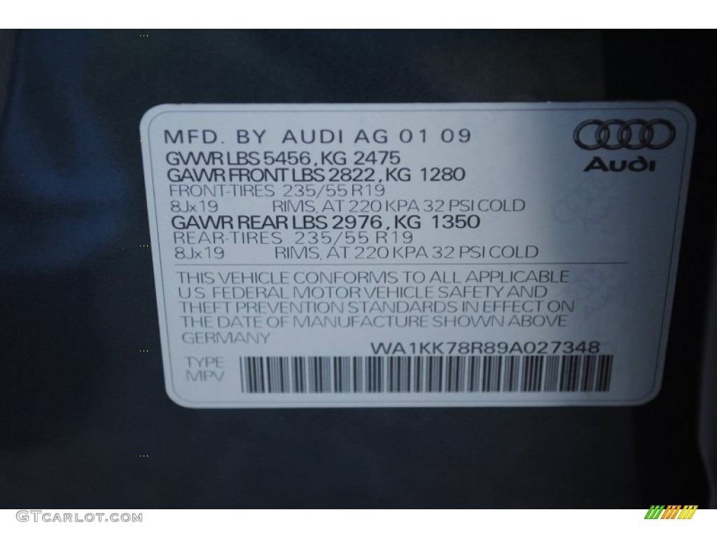 2009 Q5 3.2 Premium quattro - Meteor Gray Pearl Effect / Black photo #12