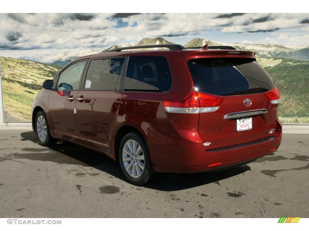 2012 Sienna Limited AWD - Salsa Red Pearl / Light Gray photo #3