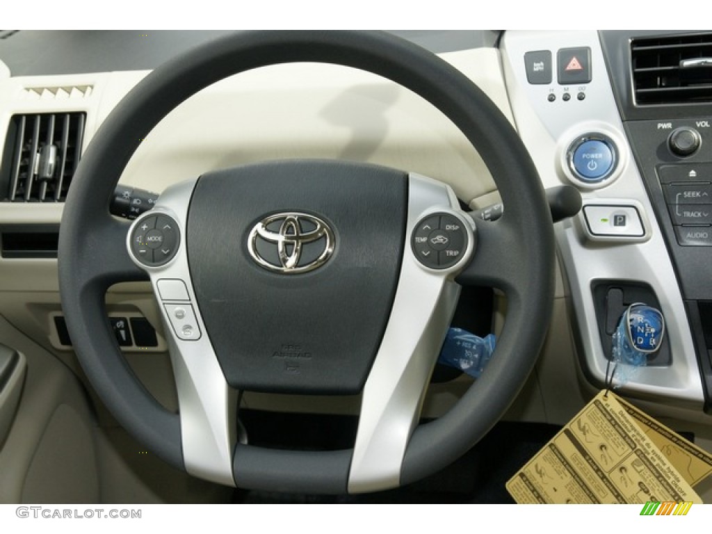 2012 Toyota Prius v Two Hybrid Bisque Steering Wheel Photo #62582511