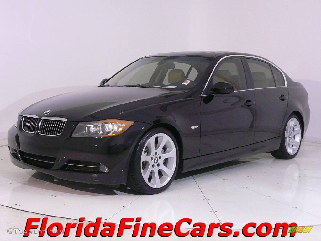 2006 3 Series 330i Sedan - Jet Black / Beige photo #1
