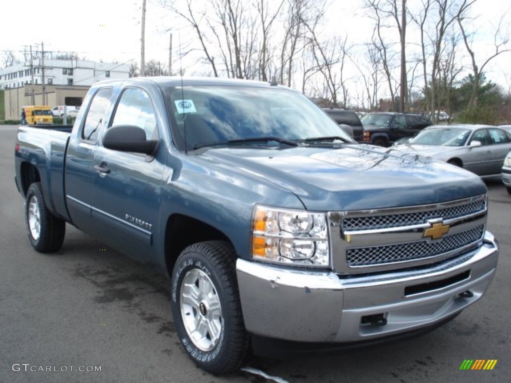 2012 Silverado 1500 LT Extended Cab 4x4 - Blue Granite Metallic / Ebony photo #2