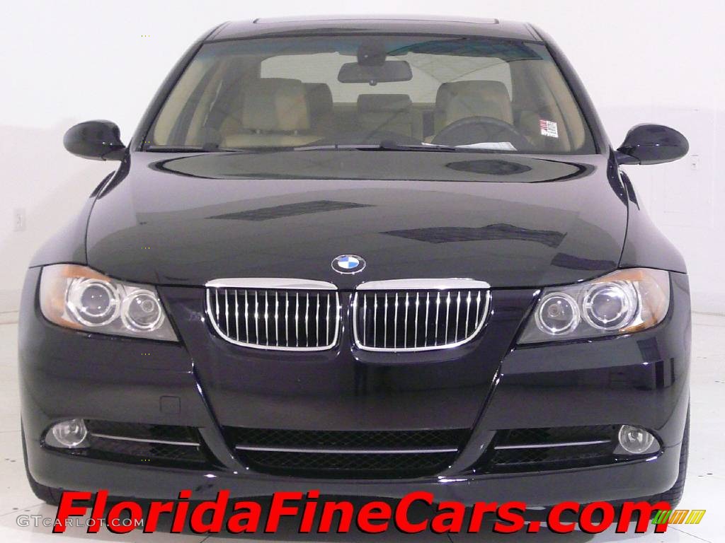 2006 3 Series 330i Sedan - Jet Black / Beige photo #5