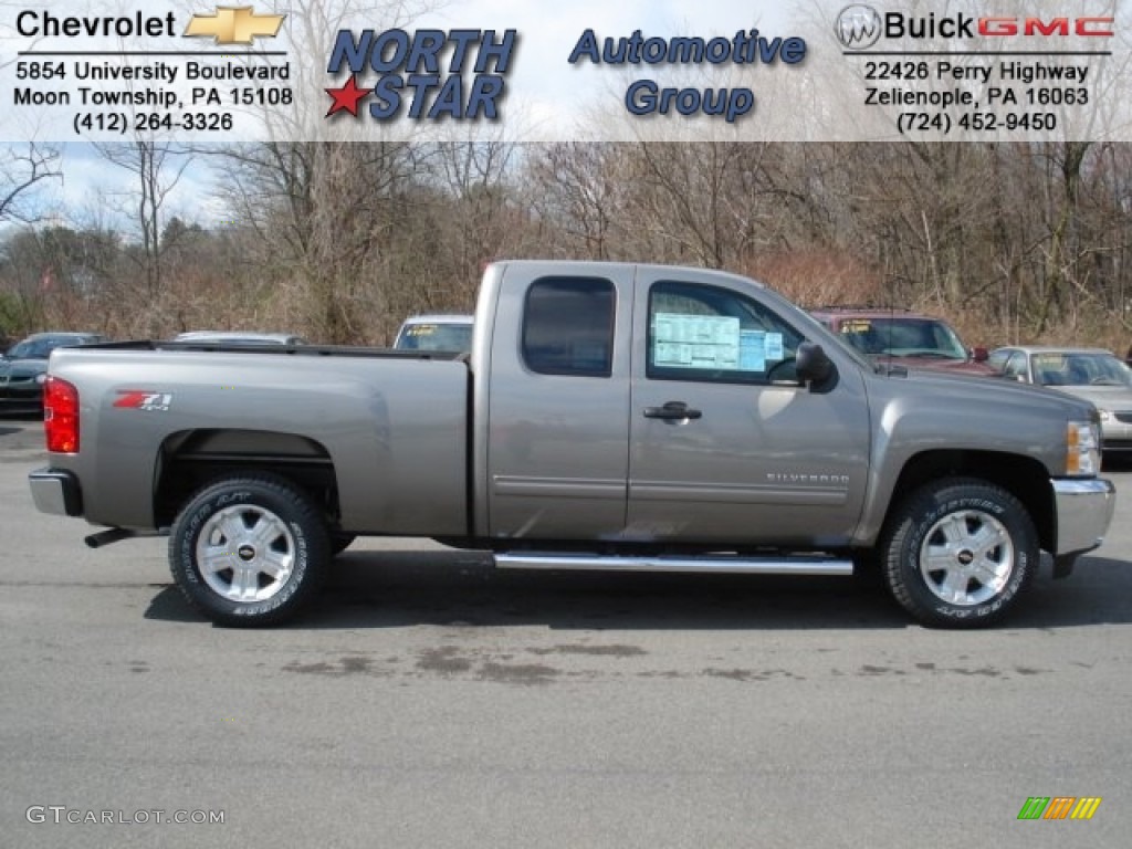 2012 Silverado 1500 LT Extended Cab 4x4 - Mocha Steel Metallic / Ebony photo #1