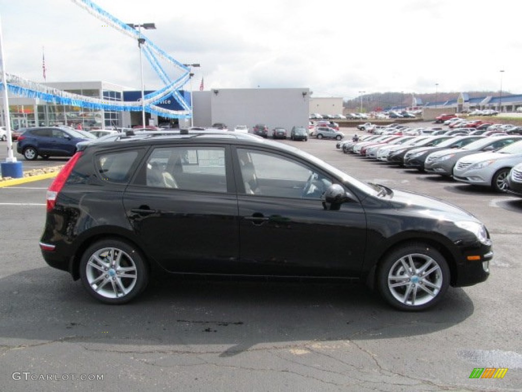 2012 Elantra SE Touring - Black Noir Pearl / Beige photo #2