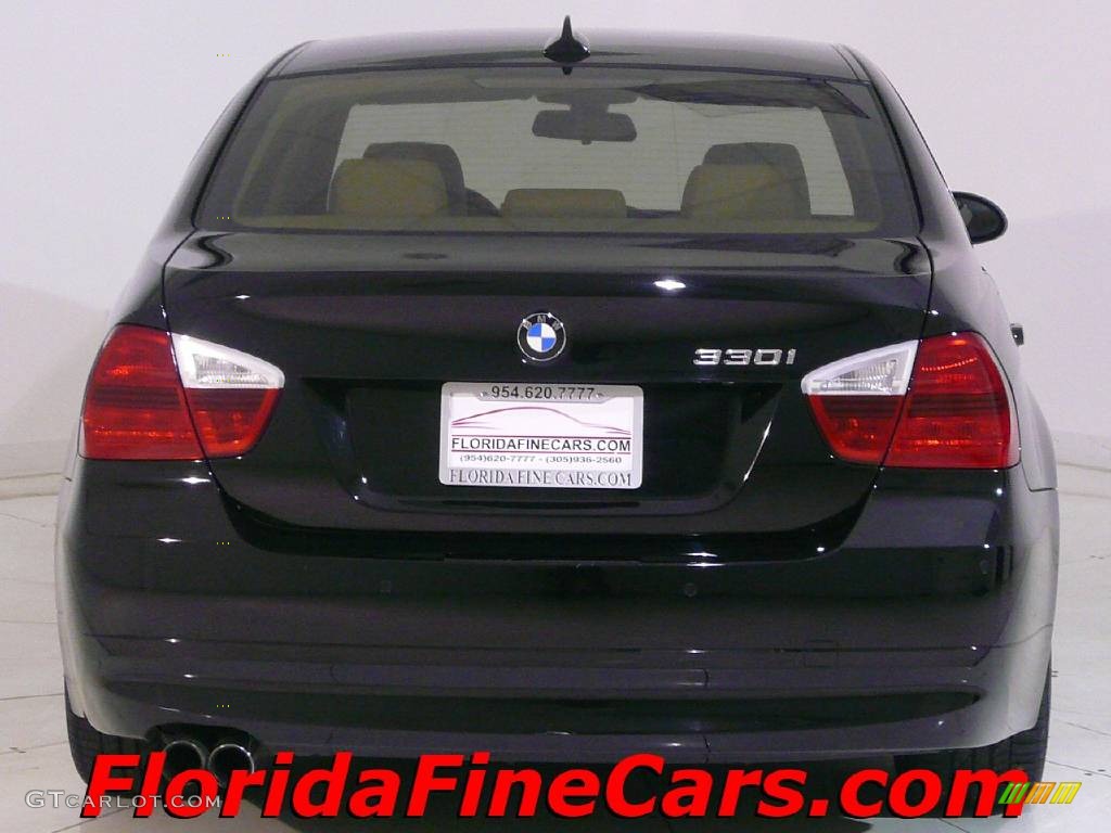 2006 3 Series 330i Sedan - Jet Black / Beige photo #6