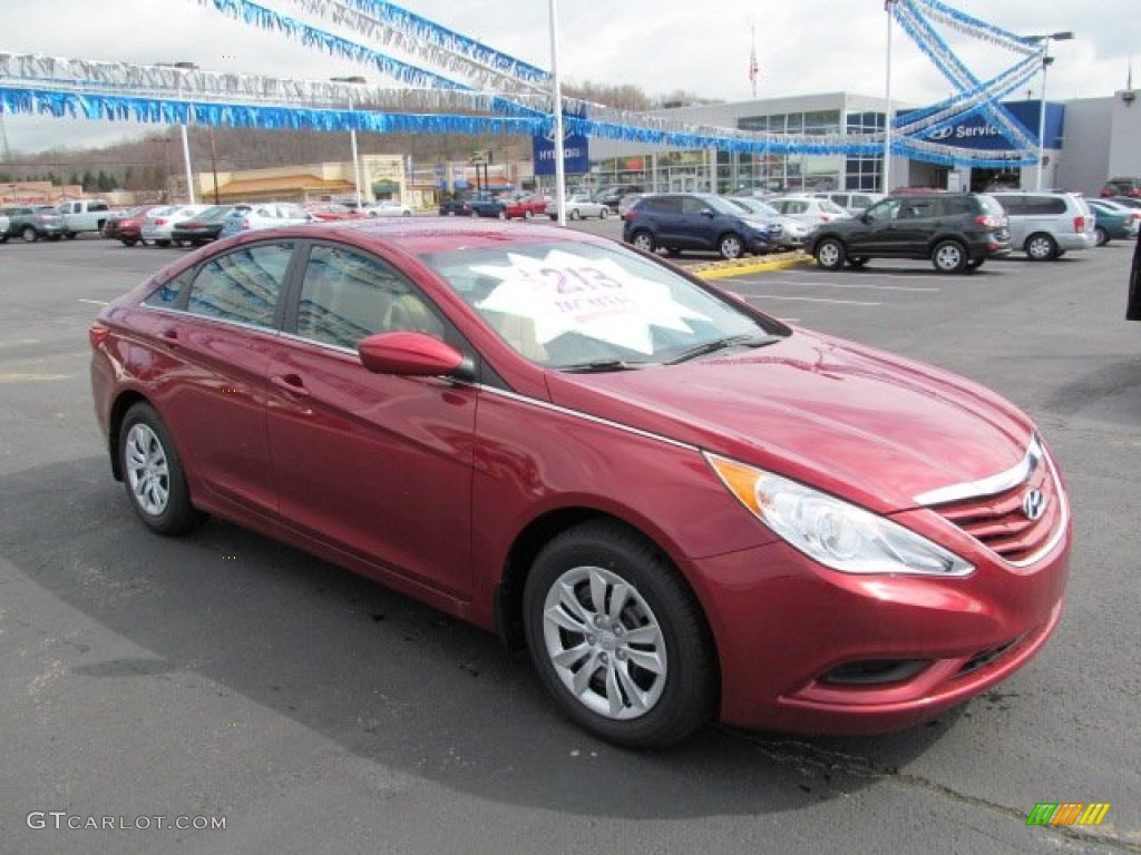 2012 Sonata GLS - Sparkling Ruby Red / Camel photo #1