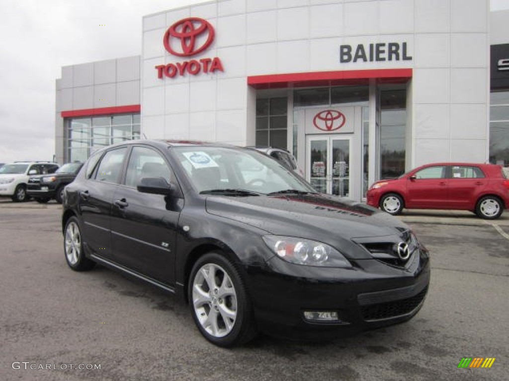 2008 MAZDA3 s Touring Hatchback - Black Mica / Black photo #1