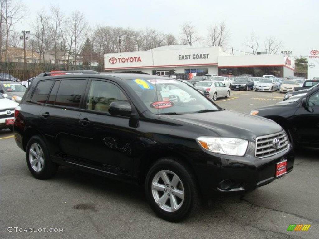 2009 Highlander V6 4WD - Black / Sand Beige photo #1