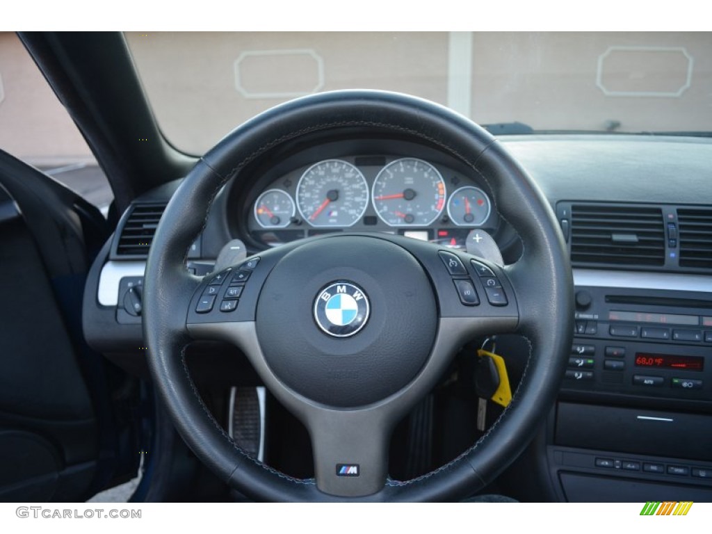2005 BMW M3 Convertible Black Steering Wheel Photo #62589396