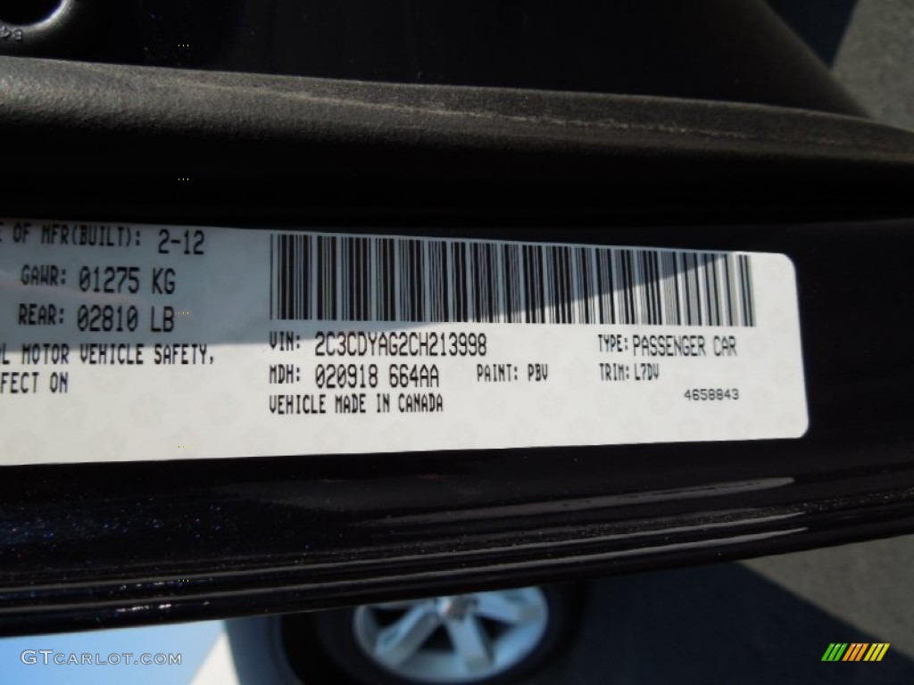 2012 Challenger Color Code PBV for Blackberry Pearl Photo #62597390