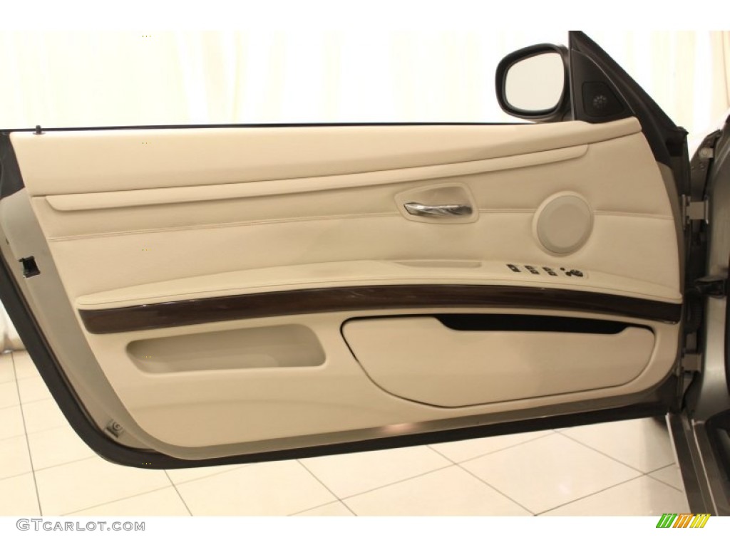 2010 BMW 3 Series 335i Convertible Cream Beige Door Panel Photo #62598098