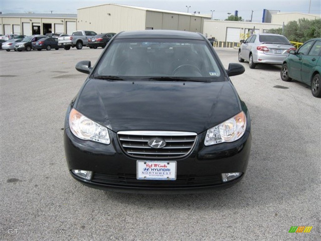 2009 Elantra SE Sedan - Black Pearl / Black photo #2