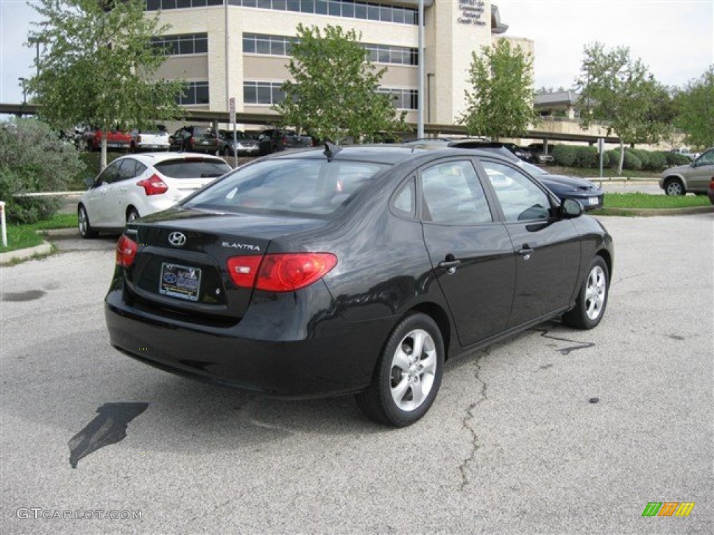 2009 Elantra SE Sedan - Black Pearl / Black photo #4