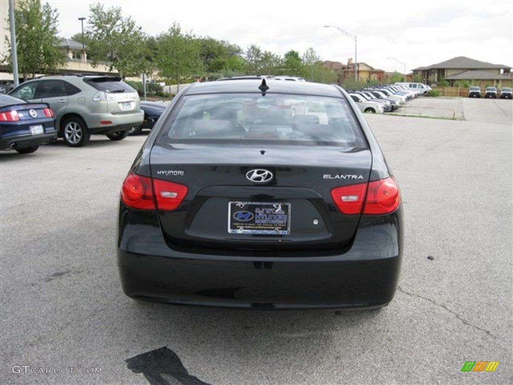 2009 Elantra SE Sedan - Black Pearl / Black photo #5