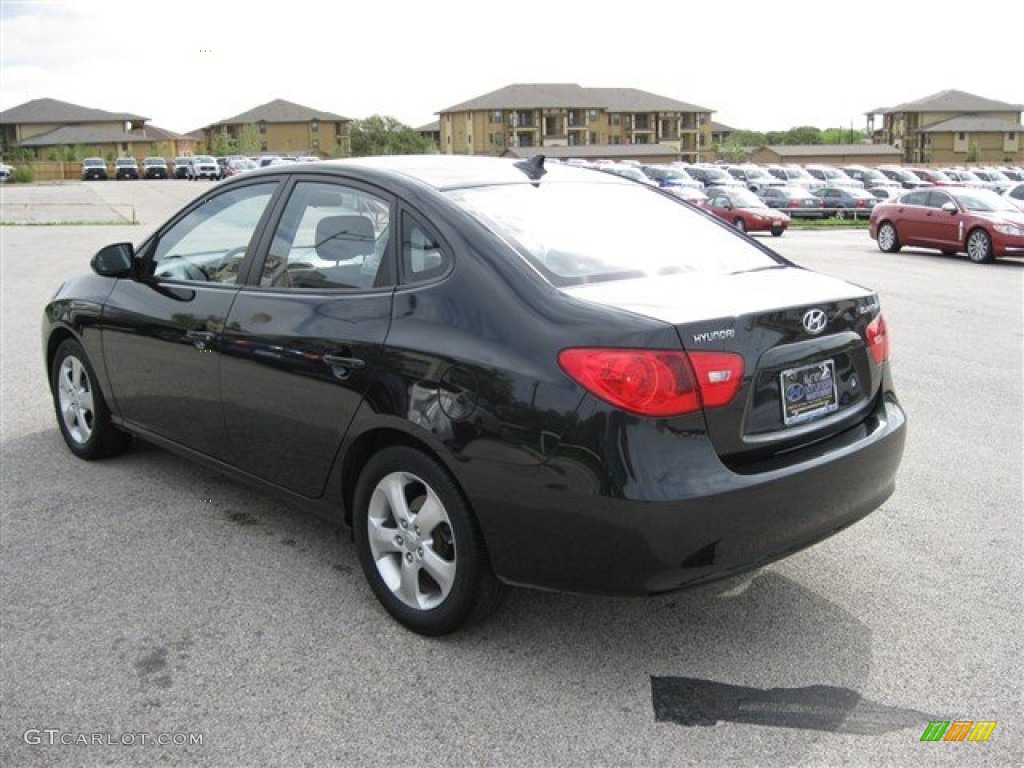 2009 Elantra SE Sedan - Black Pearl / Black photo #6