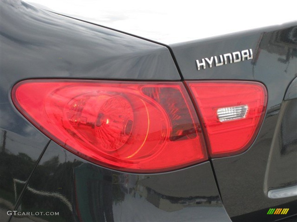 2009 Elantra SE Sedan - Black Pearl / Black photo #7