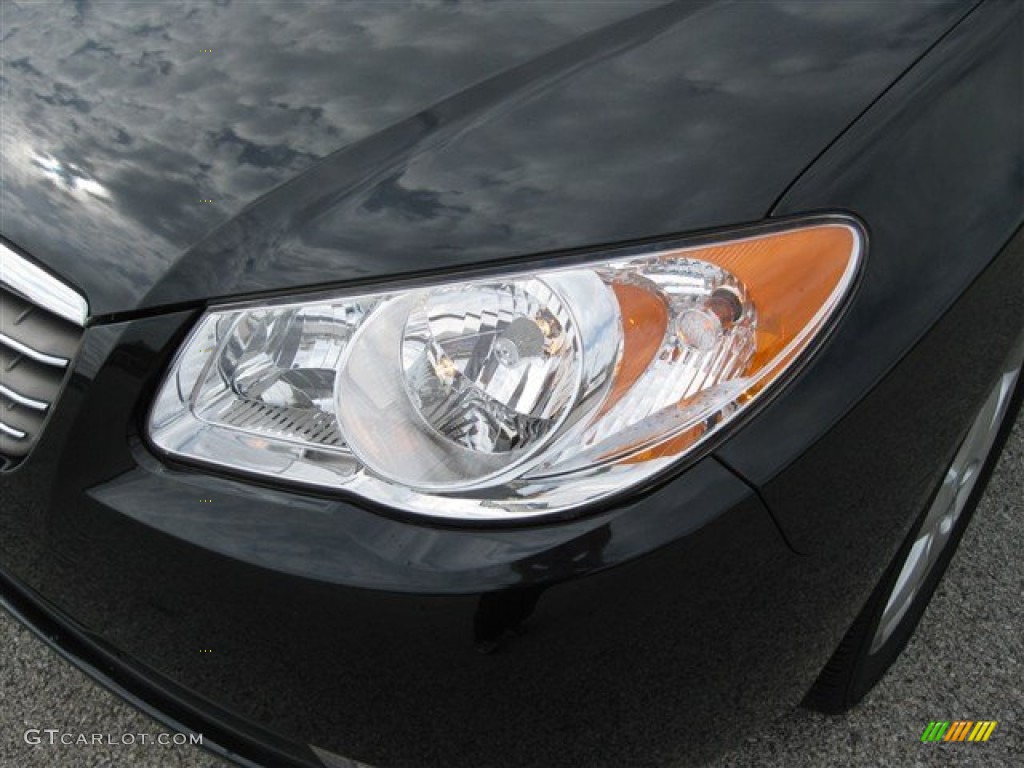 2009 Elantra SE Sedan - Black Pearl / Black photo #9