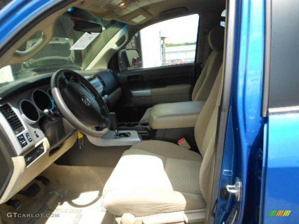 2008 Tundra CrewMax - Blue Streak Metallic / Beige photo #10