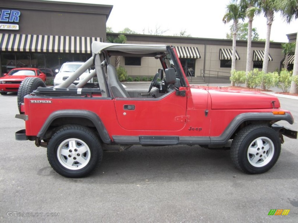 1990 Wrangler S 4x4 - Colorado Red / Gray photo #8