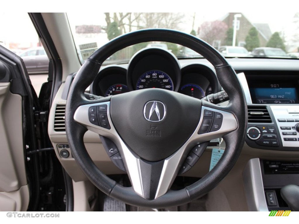 2009 Acura RDX SH-AWD Taupe Steering Wheel Photo #62605637