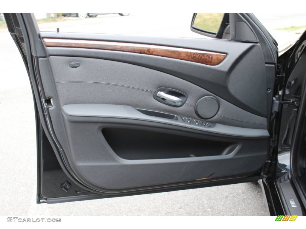 2009 BMW 5 Series 528xi Sedan Black Door Panel Photo #62606450