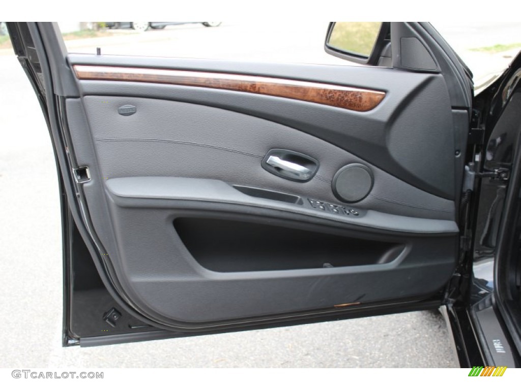 2009 BMW 5 Series 528xi Sedan Black Door Panel Photo #62606450