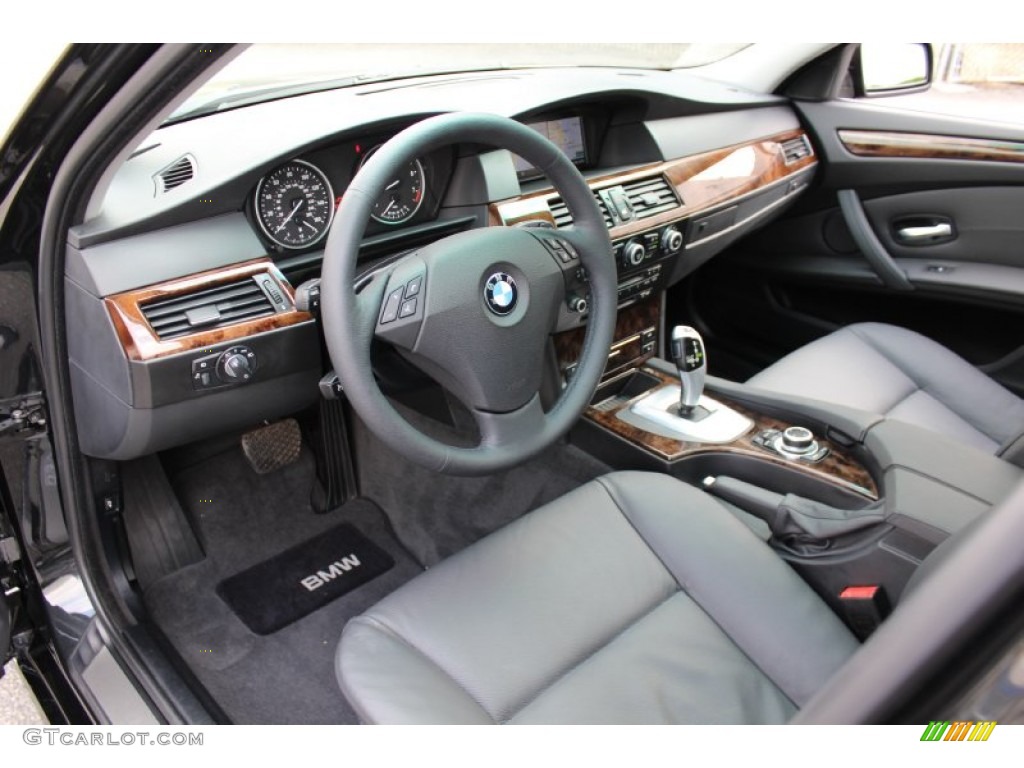 Black Interior 2009 BMW 5 Series 528xi Sedan Photo #62606459