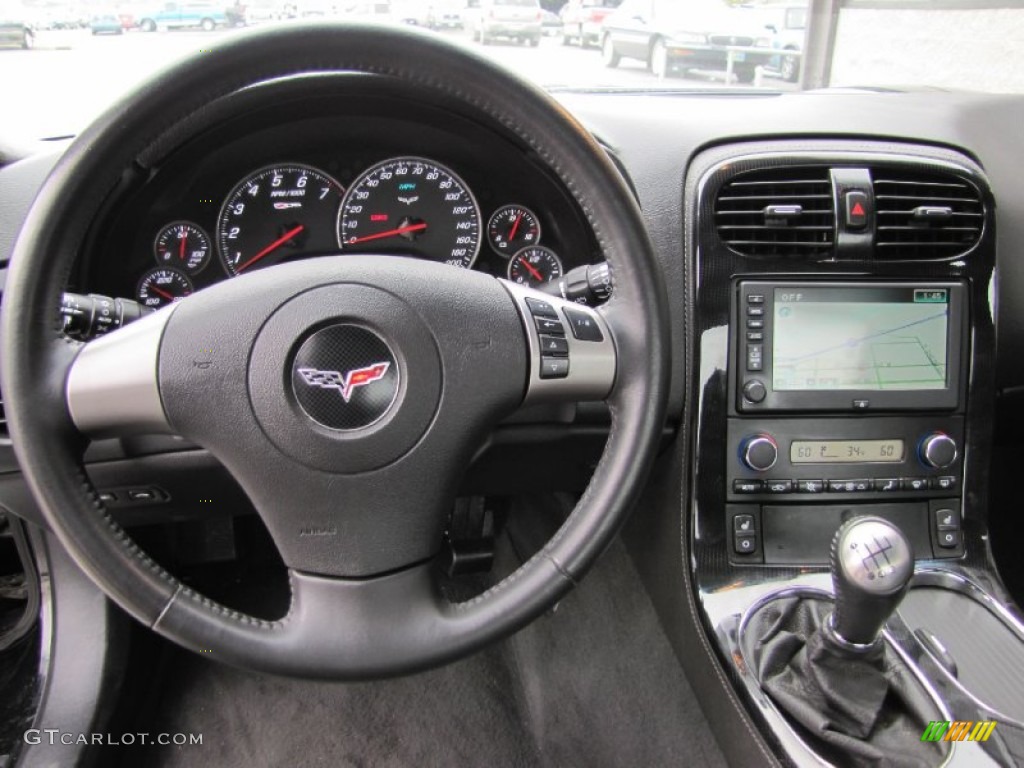 2008 Chevrolet Corvette Z06 Ebony Steering Wheel Photo #62607084
