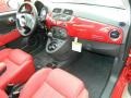 Pelle Rosso/Nera (Red/Black) 2012 Fiat 500 Lounge Dashboard