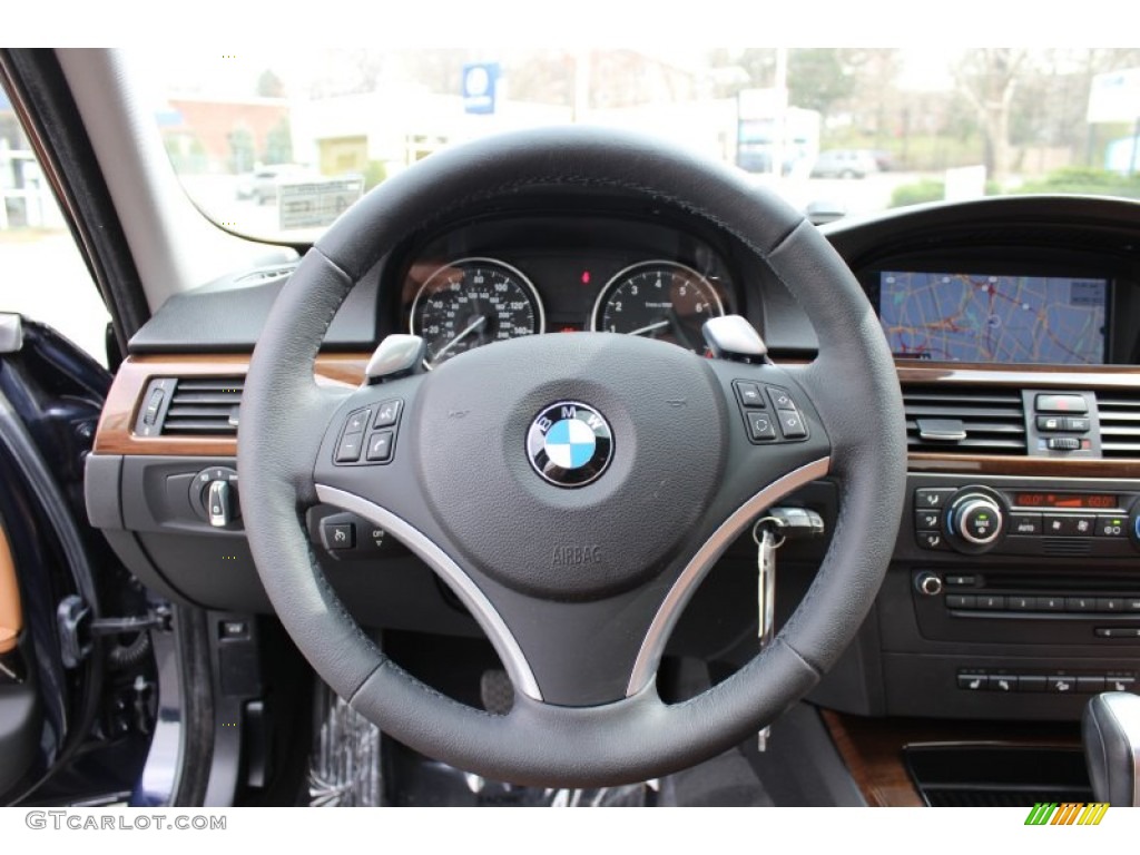 2009 BMW 3 Series 335xi Sedan Saddle Brown Dakota Leather Steering Wheel Photo #62607734