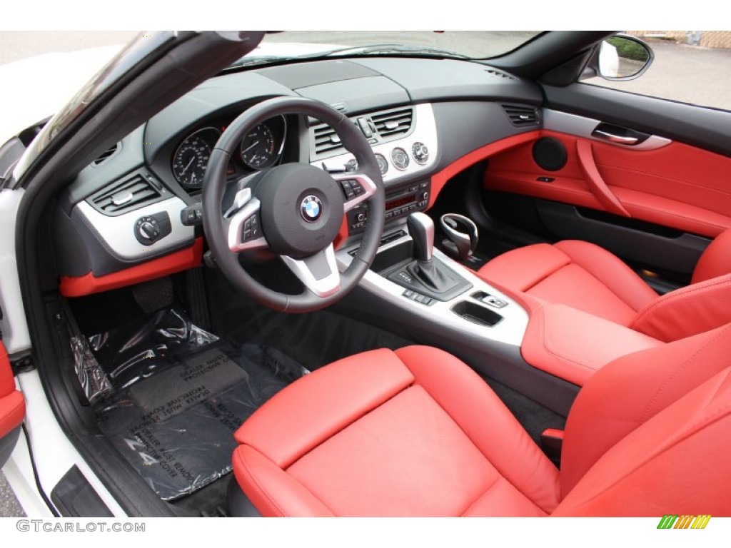 2009 Z4 sDrive30i Roadster - Alpine White / Coral Red Kansas Leather photo #10