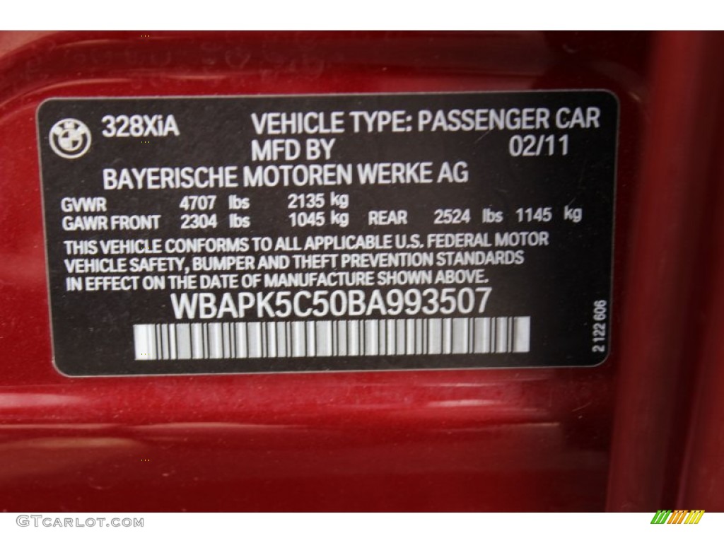 2011 3 Series 328i xDrive Sedan - Vermillion Red Metallic / Black photo #32