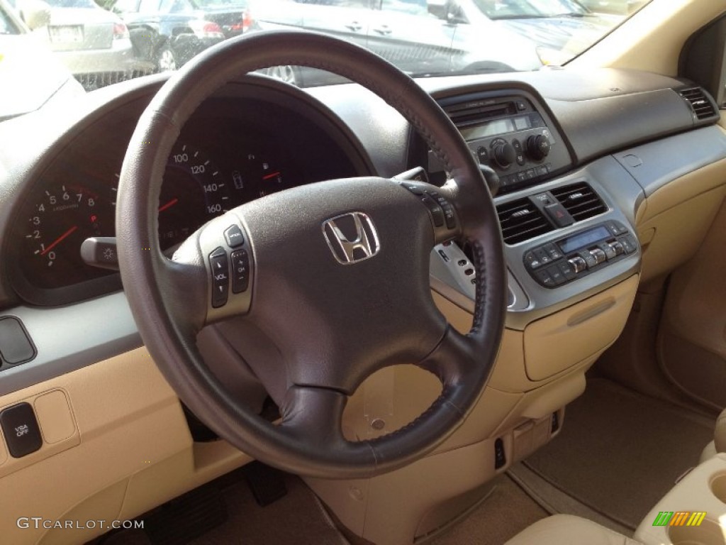 2010 Honda Odyssey EX-L Beige Steering Wheel Photo #62610188