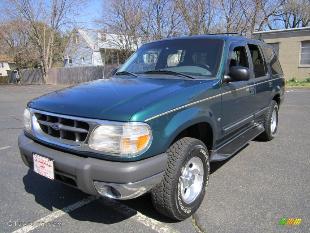 1999 Explorer XLT 4x4 - Tropic Green Metallic / Dark Graphite photo #2