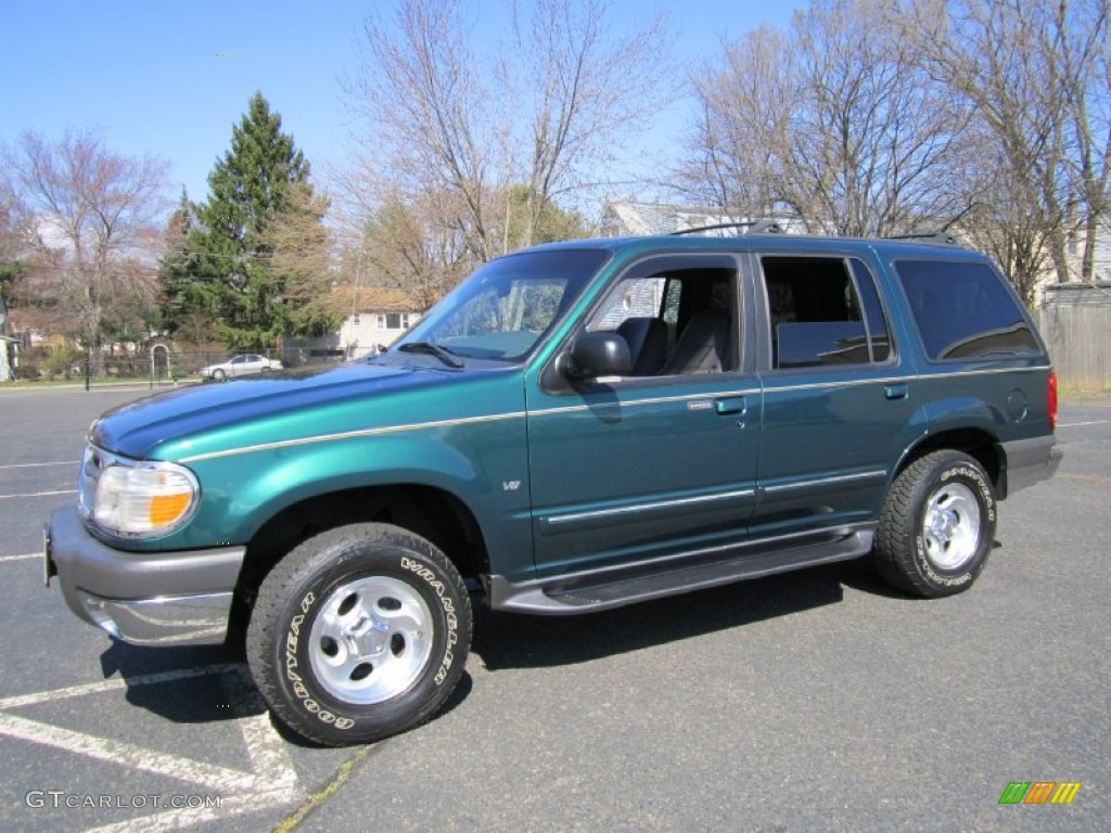 1999 Explorer XLT 4x4 - Tropic Green Metallic / Dark Graphite photo #3