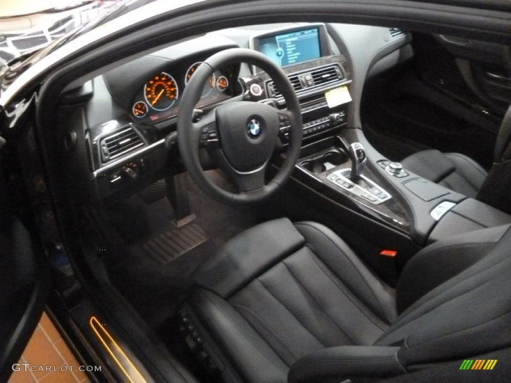 Black Nappa Leather Interior 2012 BMW 6 Series 650i xDrive Coupe Photo #62615648