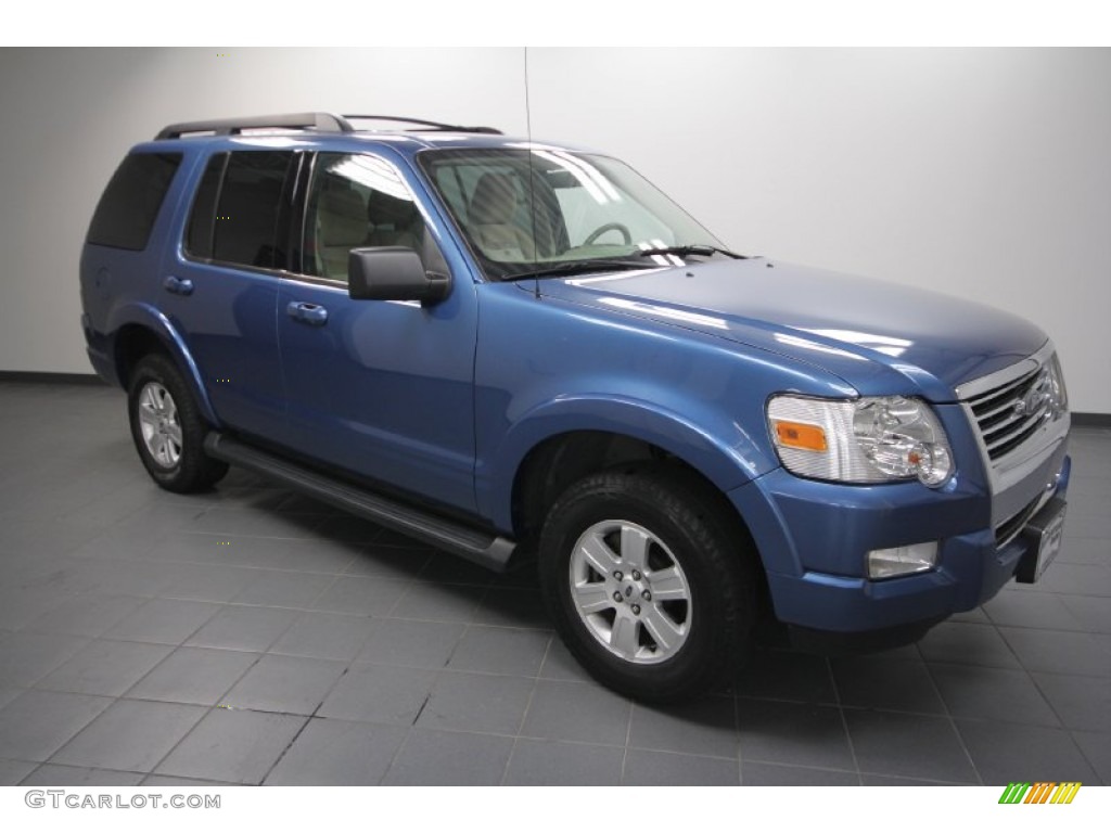 2009 Explorer XLT 4x4 - Sport Blue Metallic / Camel photo #1