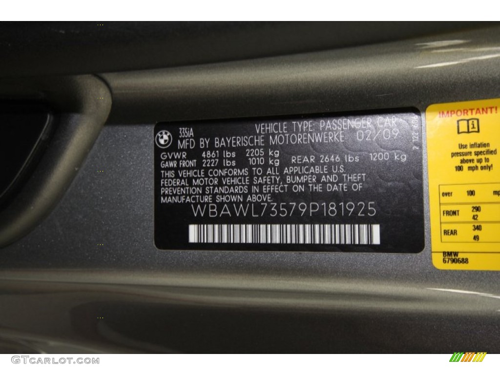 2009 3 Series 335i Convertible - Space Grey Metallic / Black photo #10