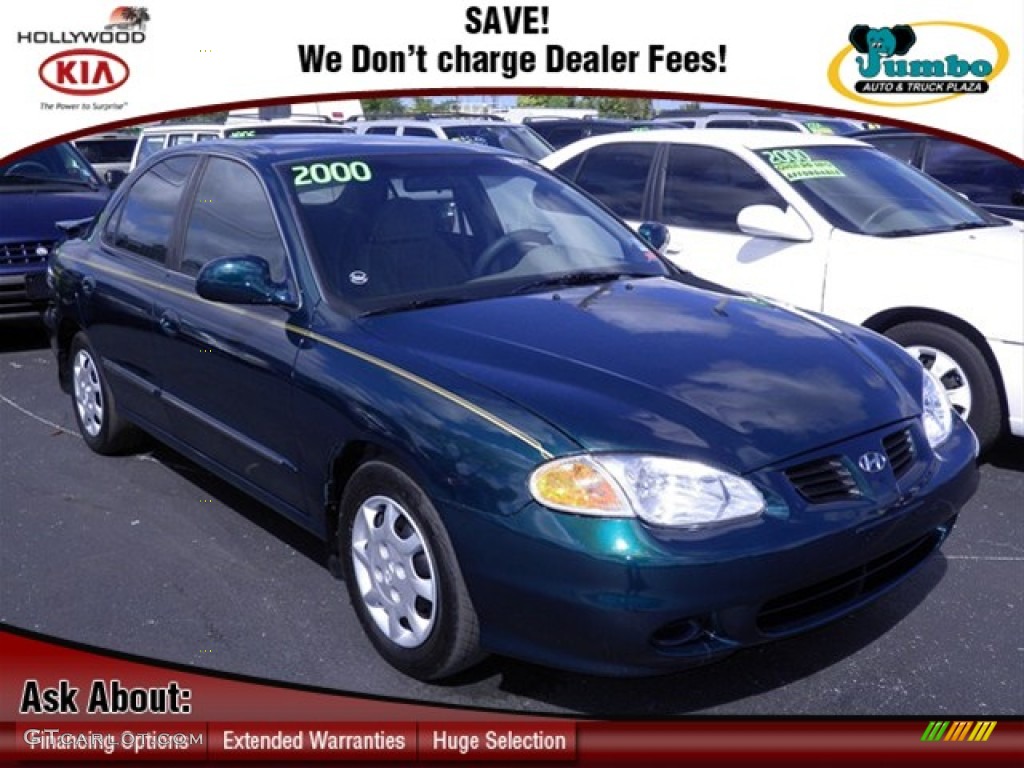2000 Elantra GLS Sedan - Forest Green / Gray photo #1